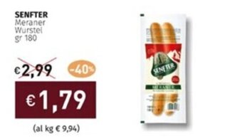 Prezzemolo e Vitale SENFTER Meraner Wurstel gr 180 offerta