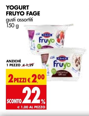 Tigros YOGURT FRUYO FAGE gusti assortiti 150 g offerta