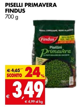 Tigros PISELLI PRIMAVERA FINDUS 700 g offerta
