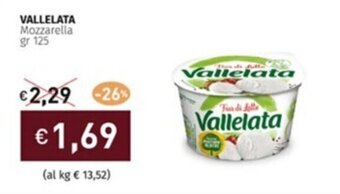 Prezzemolo e Vitale VALLELATA Mozzarella gr 125 offerta