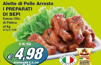 Prix Quality I Preparati Di Bepi Alette Di Pollo Arrosto offerta