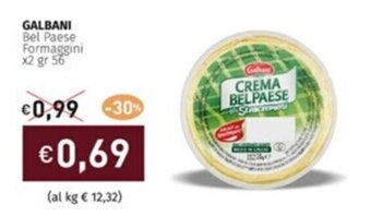 Prezzemolo e Vitale GALBANI Bel Paese Formaggini x2 gr 56 offerta