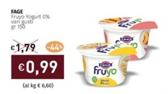 Prezzemolo e Vitale FAGE Fruyo Yogurt 0% vari gusti gr 150 offerta