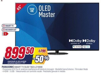Trony PANASONIC SMART TV OLED TX65-LZ1000E offerta