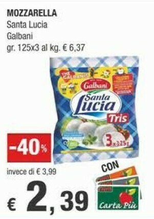 Crai Galbani Mozzarella offerta