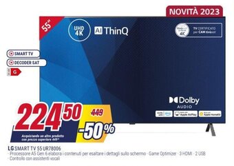 Trony LG SMART TV 55 UR78006 offerta