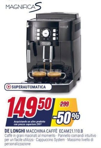 Trony DE LONGHI MACCHINA CAFFÈ ECAM21.110.B offerta