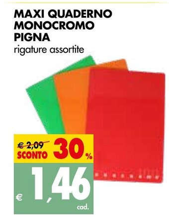 Tigros MAXI QUADERNO MONOCROMO PIGNA rigature assortite offerta