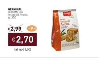 Prezzemolo e Vitale GERMINAL Biscotti Bio Integrali Avena gr 300 offerta