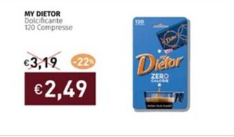 Prezzemolo e Vitale MY DIETOR Dolcificante 120 Compresse offerta
