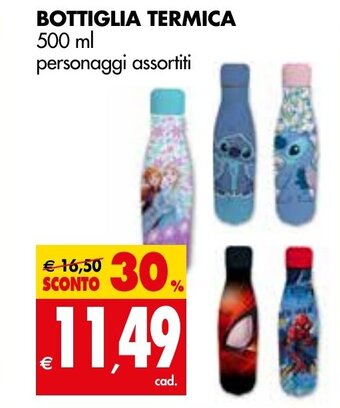 BOTTIGLIA TERMICA 500 ml personaggi assortiti