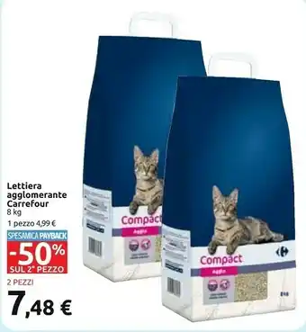 Carrefour Carrefour Compact Lettiera Agglomerante 8kg offerta