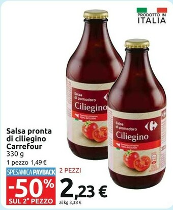 Carrefour Carrefour Salsa Pronta Di Ciliegino 330g offerta