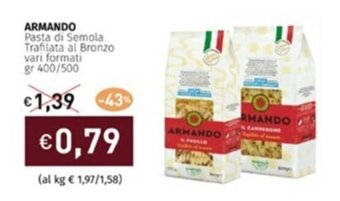 Prezzemolo e Vitale ARMANDO Pasta di Semola Trafilata al Bronzo vari formati gr 400/500 offerta