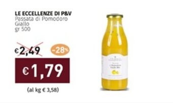 LE ECCELLENZE DI P&V Passata di Pomodoro Giallo gr 500