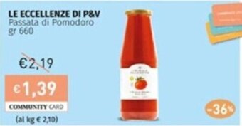 Prezzemolo e Vitale LE ECCELLENZE DI P&V Passata di Pomodoro gr 660 offerta