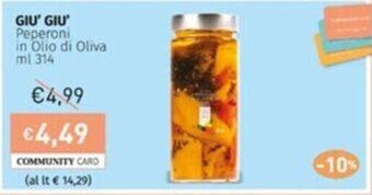Prezzemolo e Vitale GIU' GIU' Peperoni in Olio di Oliva ml 314 offerta