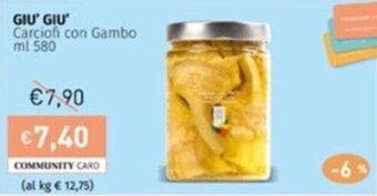 Prezzemolo e Vitale GIU' GIU' Carciofi con Gambo ml 580 offerta