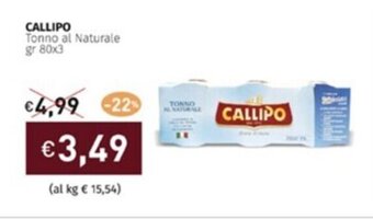 Prezzemolo e Vitale CALLIPO Tonno al Naturale gr 80x3 offerta