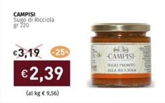 Prezzemolo e Vitale CAMPISI Sugo di Ricciola gr 220 offerta