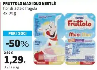 Coop Nestlè Maxi Duo Fragola Fior Di Latte 400 G(ml) offerta