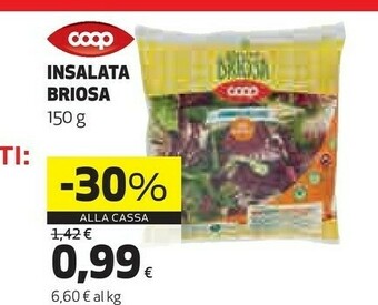 Coop Coop - Insalata Mista Briosa Con Rucola, Radicchio Rosso, Scarola, Valeriana 150 G(ml) offerta