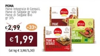 PEMA Pane Integrale 8 Cereali, Pane di Segale gr 500 Pane di Segale Bio gr 375