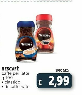 Deco Supermercati Nescafè - Caffè Per Latte 100 G(ml) offerta