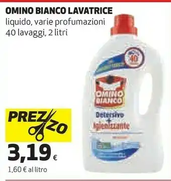 Coop Omino Bianco Detersivo Lavatrice Liquido + Igienizante 40 Lavaggi offerta