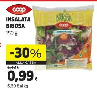 Coop Coop - Insalata Mista Briosa Con Rucola, Radicchio Rosso, Scarola, Valeriana 150 G(ml) offerta