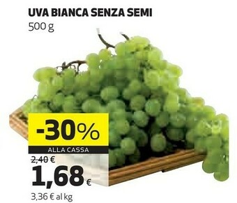 Coop Uva Bianca Senza Semi offerta