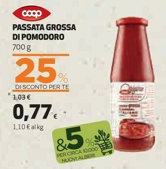 Coop Coop - Passata Grossa Di Pomodori 700 G(ml) offerta