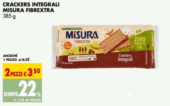 Tigros CRACKERS INTEGRALI MISURA FIBREXTRA 385 g offerta
