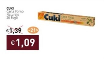 Prezzemolo e Vitale CUKI Carta Forno Naturale 20 Fogli offerta