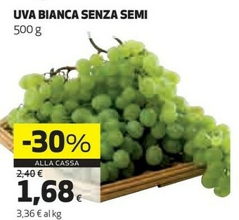 Coop Uva Bianca Senza Semi offerta