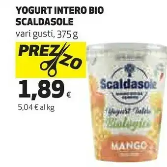 Coop Scaldasole - Yogurt Intero Biologico Cocco 375 G(ml) offerta