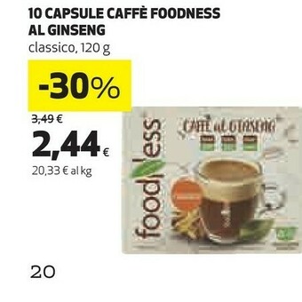 Coop Foodness Ginseng Coffee 10 Capsule offerta