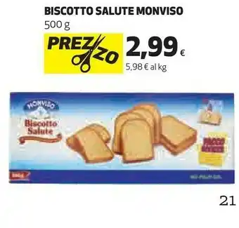 Coop Monviso Biscotto Salute Fetta Biscottata Ricoperta Con Cioccolato Latte 21 G(ml) offerta