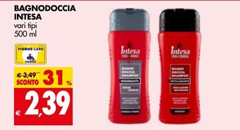 Tigros BAGNODOCCIA INTESA vari tipi 500 ml offerta
