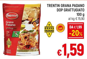A&O TRENTIN GRANA PADANO DOP GRATTUGIATO 100 g offerta
