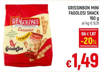 A&O GRISSINBON MINI FAGOLOSI SNACK 160 g offerta
