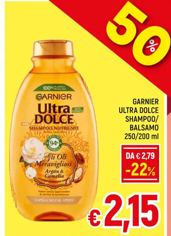 A&O GARNIER ULTRA DOLCE SHAMPOO/ BALSAMO 250/200 ml offerta
