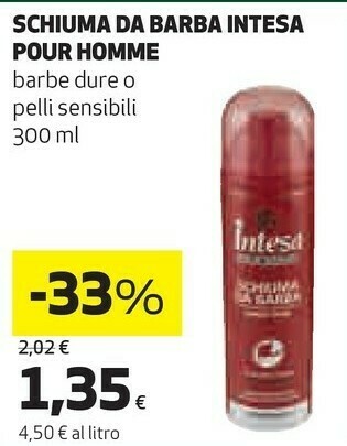 Coop Intesa Schiuma Da Barba Pour Homme offerta