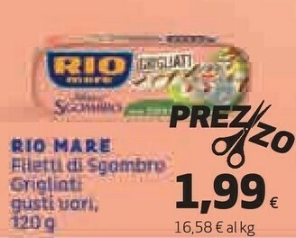 Coop Rio Mare Filetti Di Sgombro 120 G(ml) offerta