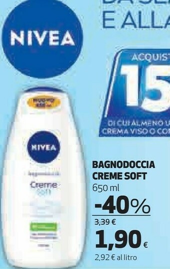Coop Nivea Bagnodoccia Creme Soft offerta