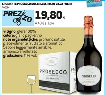 Coop Millesimato Villa Folini Spumante Prosecco DOC offerta