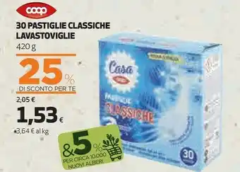 Ipercoop Coop 30 Pastiglie Classiche Lavastoviglie offerta