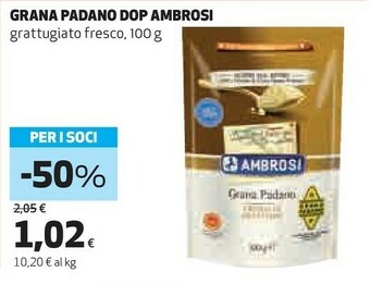 Coop Ambrosi Grana Padano Fresco Di Grattugia 100 G(ml) offerta