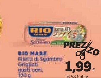 Coop Rio Mare Filetti Di Sgombro Grigliati Al Naturale 120 G(ml) offerta