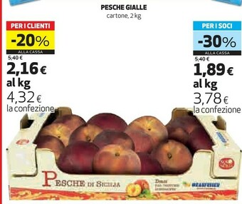 Coop Pesche Gialle offerta